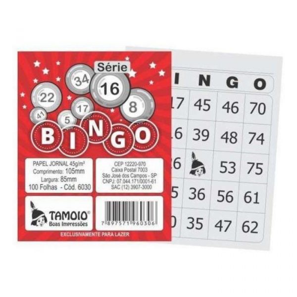 Bloco Bingo Tamoio 100Fls C 1 Unidade Papelaria Criativa