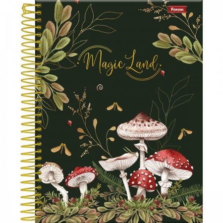 Caderno Colegial 10 Matérias Magic Land 160Fls Foroni 3161454