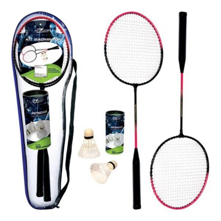 Kit Badminton Jogo De Peteca Raquetes Anos Art Sport Bs