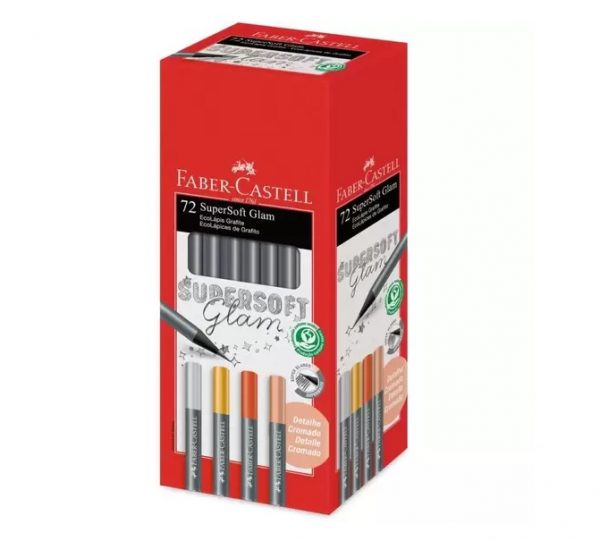 Lapis Preto Faber Castell Eco L Pis Supersoft Glam Cromado Bronze N