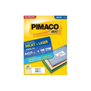 Etiqueta Pimaco A4 Laser 370 N27 100 Folhas 32,83x69,96mm