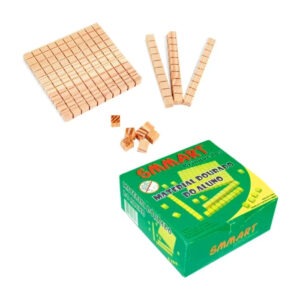 Material Dourado Aluno 111 Peças Estojo Madeira