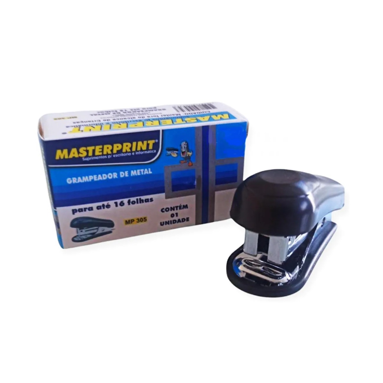 Grampeador Mini Masterprint Preto Com Extrator 16 Folhas MP305 30401003 - Imagem 2