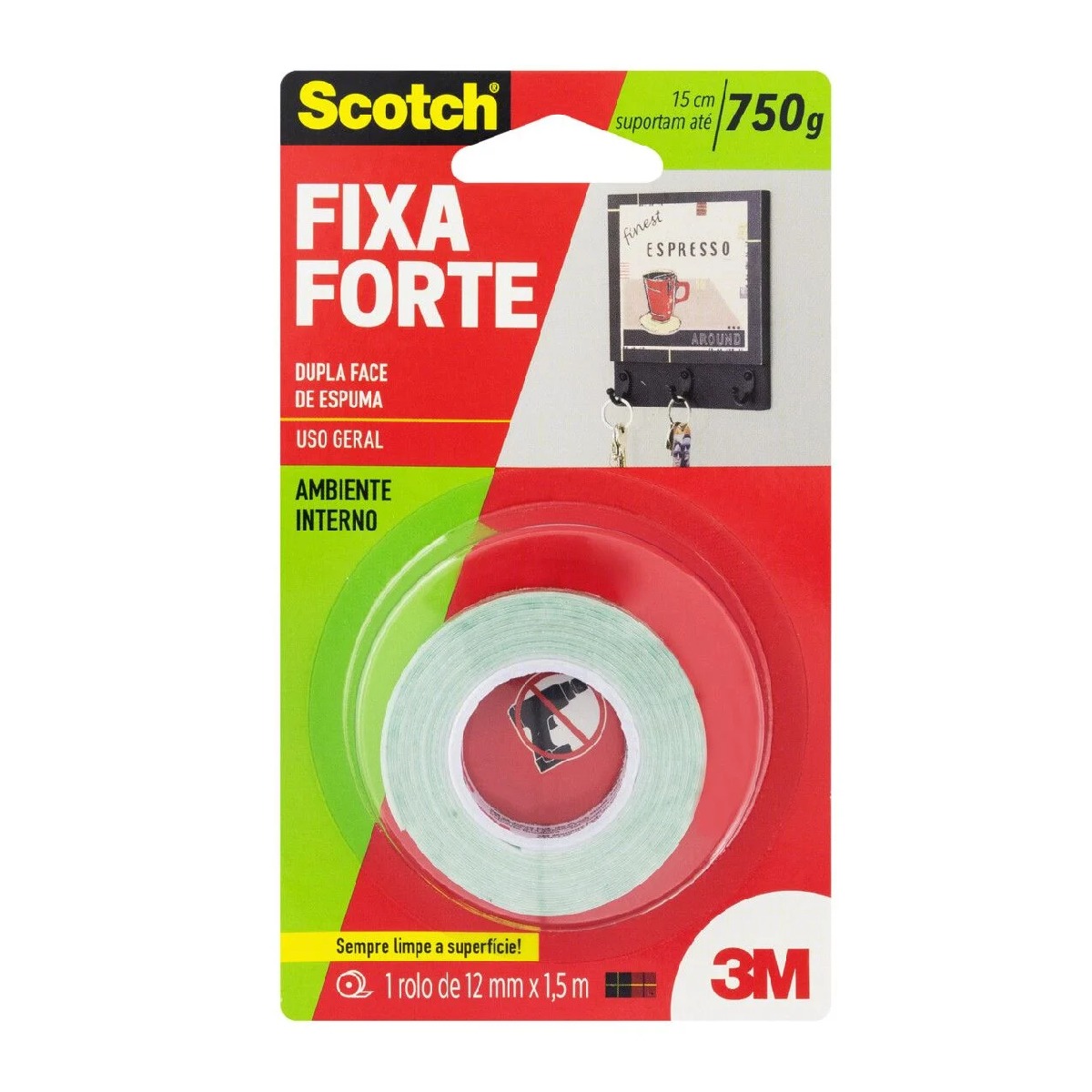 Fita 3m Dupla Face 12mmx1,5m Scotch