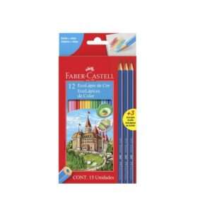Lapis De Cor Faber Castell 12 Cores Eco Lápis + 3 Lápis Preto 120112+3GR