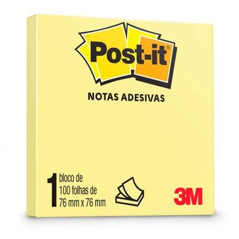 Bloco Adesivo 3m Post It 76x76mm 100 Folhas Amarelo