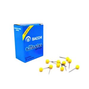 Alfinete Bacchi Mapa Amarelo Caixa com 50 Unidades