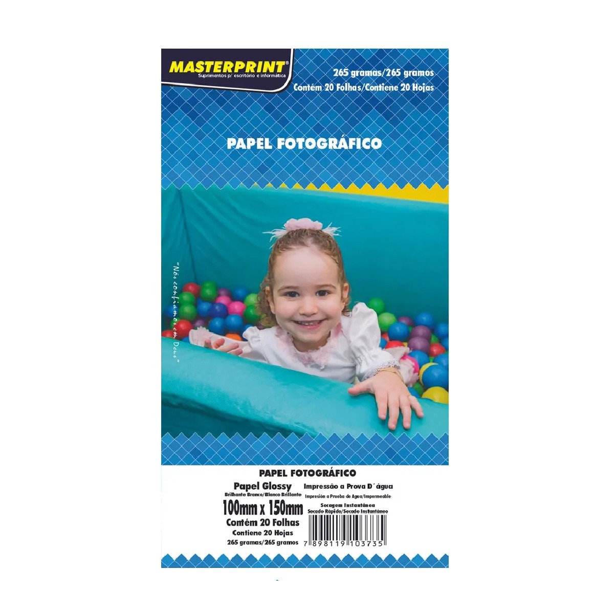 Papel Foto Masterprint Jato Tinta Glossy Brilhante 265grs 10x15cm Com 20 Folhas - Imagem 3