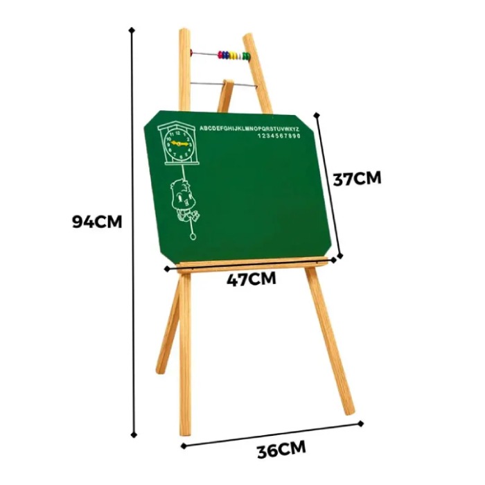 Quadro Negro Cavalete 1,02mts Infantil Alfabeto Relogio Contador Souza 7002 - Imagem 2