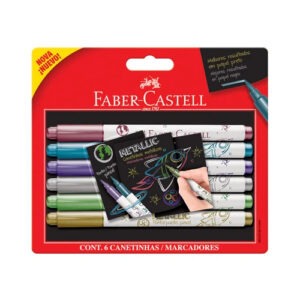 Caneta Hidrografica Faber Castell 06 Cores Metalicas