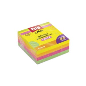 Bloco Adesivo Tris Holic 50x50mm 400 Folhas 04 Cores T001P Neon