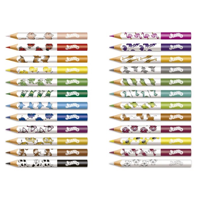 Lápis De Cor Faber Castell 24 Cores Jumbo + Apontador 123024AP - Imagem 2