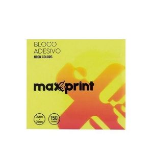 Bloco Adesivo Maxprint 76mmx76mm 100 Folhas Neon Amarelo 743344