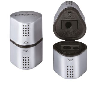 Apontador Depósito Faber Castell Grip Prata