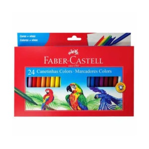 Caneta Hidrográfica Faber Castell 24 Cores Lavável