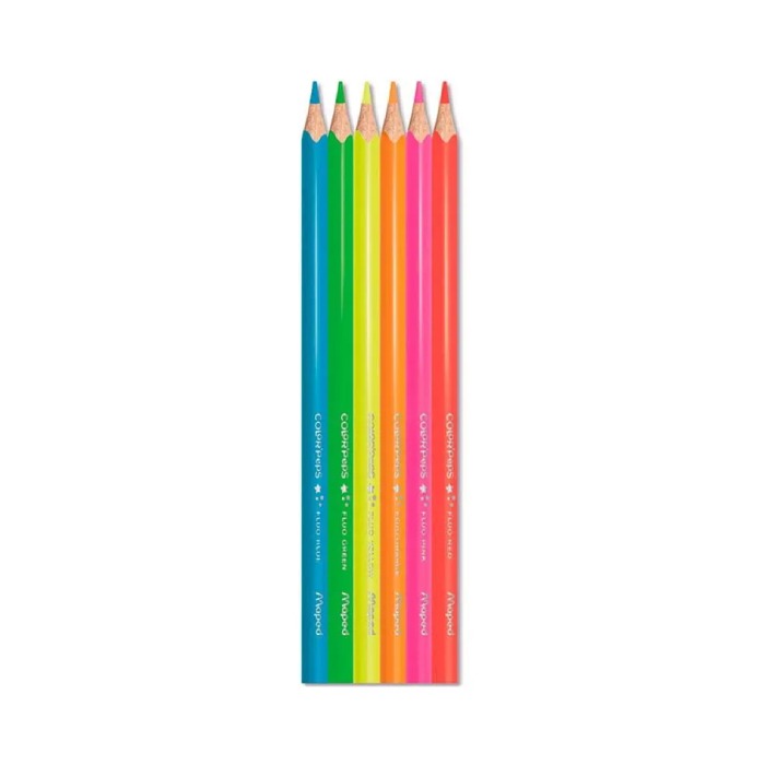 Lápis De Cor Maped 06 Cores Fluo Color Peps 832003 - Imagem 2
