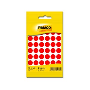 Etiqueta Adesiva Redonda 12mm Vermelho 210 Unidades Pimaco TP12VM
