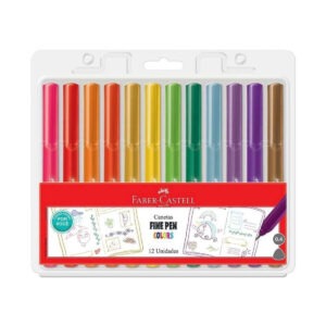 Caneta Faber-Castell Indelével Fine Pen 0.4 12 Cores