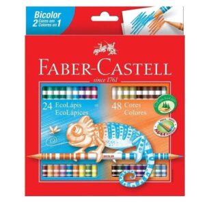 Lápis De Cor Faber Castell Bicolor 24 Lápis - 48 Cores 120624G