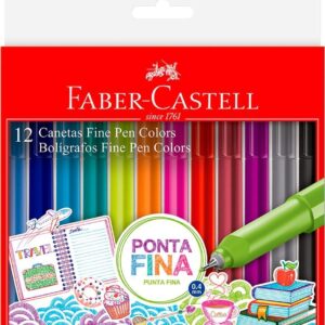 Caneta Faber-Castell Fine Pen 0.4 12 Cores