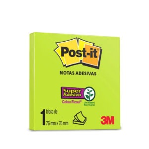 Bloco Adesivo 3m Post It 76x76mm 100 Folhas Verde Pop Up