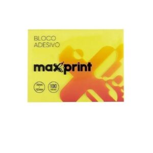 Bloco Adesivo Maxprint 76mmx102mm 100 Folhas Neon Amarelo 743397
