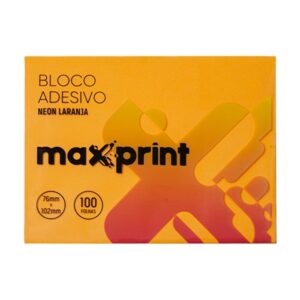 Bloco Adesivo Maxprint 76mmx102mm 100 Folhas Neon Laranja 743401