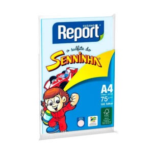 Papel Sulfite A4 Report Azul 75grs 100 Folhas Senninha
