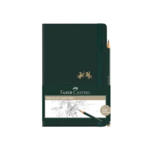 Caderneta Faber-Castell Sketchbook Castell 9000 Sem Pauta Verde 84 Folhas + Lapis Cdnskt/me