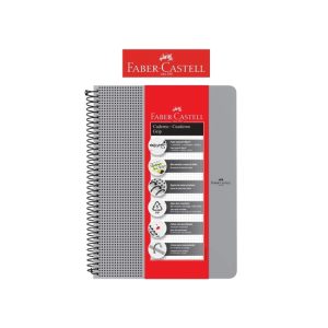 Caderno 1 Matéria Grip Pautado Mix Cinza 80 Folhas Faber-Castell.
