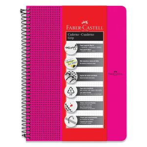 Caderno 1 Matréria Grip Pautado Mix Rosa 80 Folhas Faber-Castell