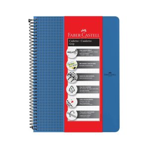 Caderno 1 Matéria Grip Pautado Mix Azul 80 Folhas Faber-Castell