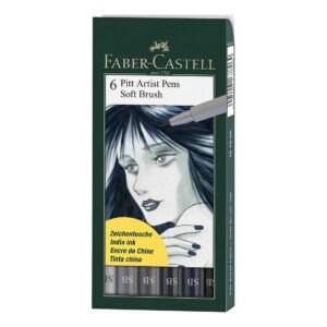 Caneta Faber-Castell Artística Pitt Pencil Soft Brush Tons Cinza 06 Cores