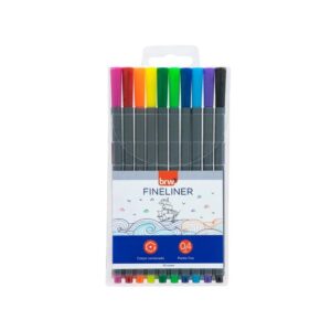 Caneta Marcador Fineliner 0.4mm 10 Cores Neon BRW FI0001