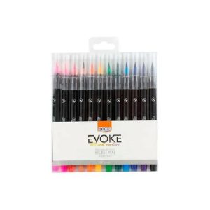 Caneta Evoke Marcador Artístico Brush Pen 12 Cores Aquarelável BP0001