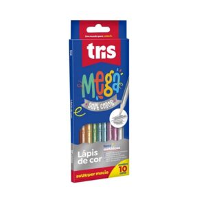 Lápis De Cor 10 Cores Mega Soft Tons Metálicos Tris 616636