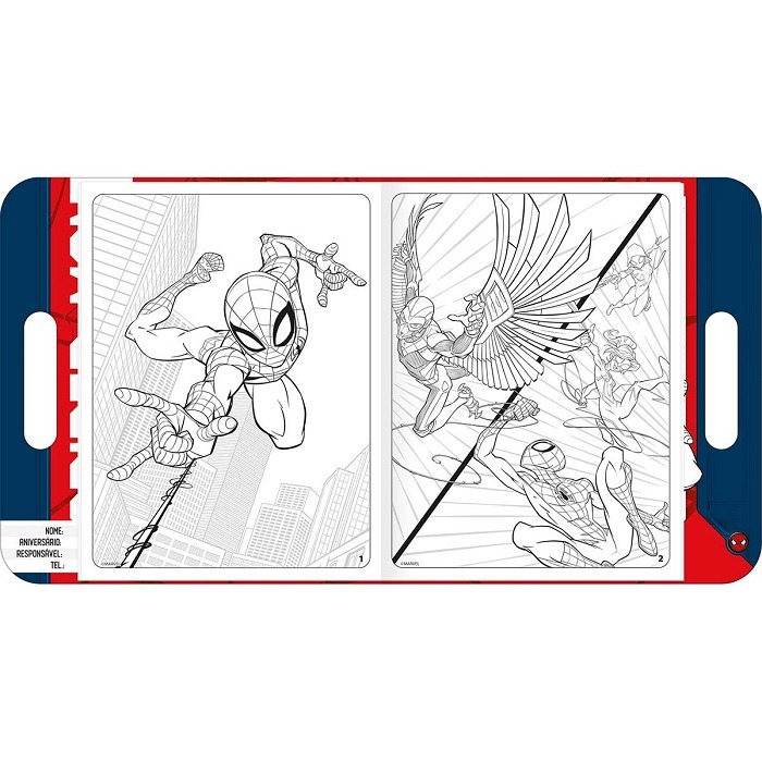 Folhas Para Colorir Maleta Spider Man Tilibra 304573 - Imagem 3