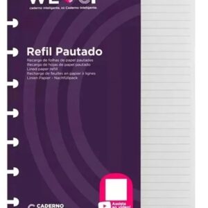 Refil Caderno Inteligente A5 Pautado 50 Folhas 90 grs