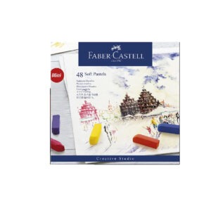 Giz De Cera Pastel Faber Castell Gold Seco Macio Curto Quadrado 48 Cores 128248