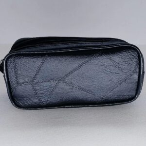 Estojo ACBAG Eco Couro Trabalhado Preto Duplo