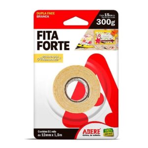 Fita Dupla Face Adere Espuma 12mm x 1,5mts 300Grs Decoração E Artesanato