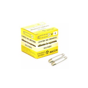 Alfinete Bacchi Segurança N° 0 Dourado Caixa com 100 002808