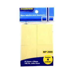 Bloco Adesivo Masterprint 38x50 100fls Amarelo Mp2000