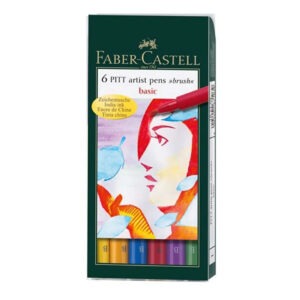 Caneta Faber-Castell Artística Pitt Pencil Soft Brush 06 Cores Básicas