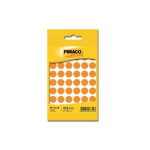 Etiqueta Adesiva Redonda 12mm Laranja 210 Unidades Pimaco TP12LR