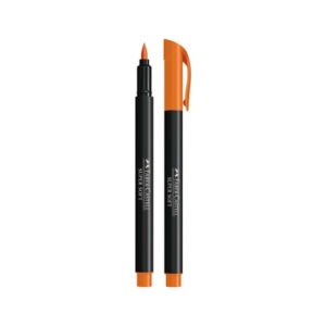 Caneta Hidrografica Faber Castell Brush Supersoft Ponta Pincel Laranja