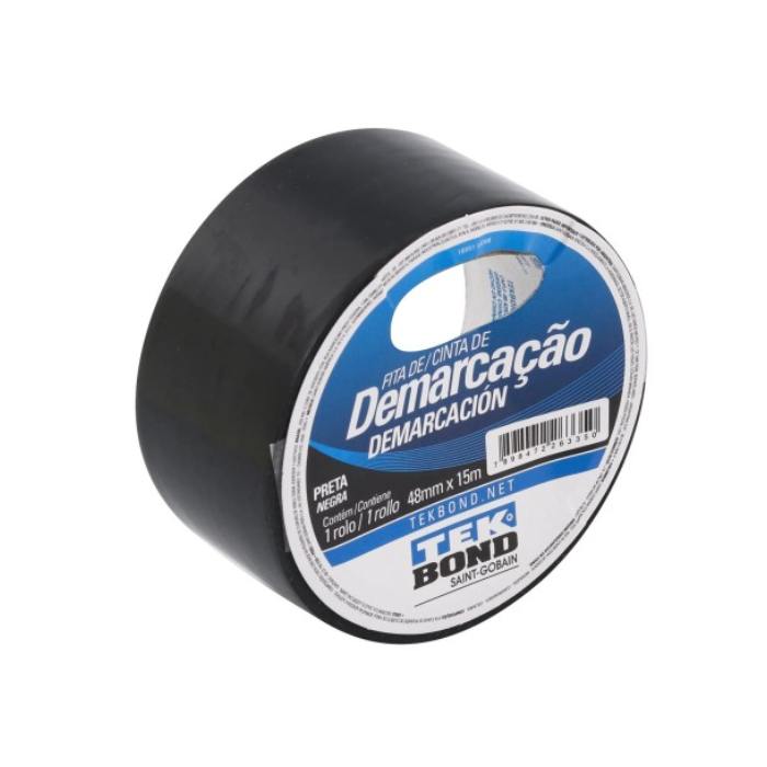 Fita Demarcação Solo 48x15mts Preto Tek Bond 21231048200 - Imagem 2