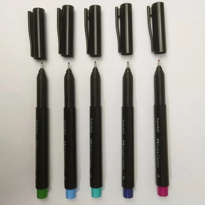 Caneta Media Pen Super Soft 1.0 05 Cores Faber Castell BPSSES5ZF - Imagem 3