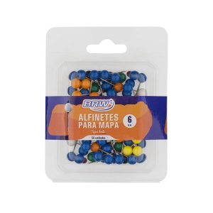 Alfinete Mapa 6mm Tipo Bola Colorido Com 50 Unidades AB0650