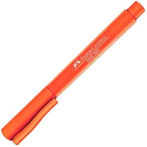 Caneta Faber-Castell Indelével Fine Pen 0.4 Fluor Laranja